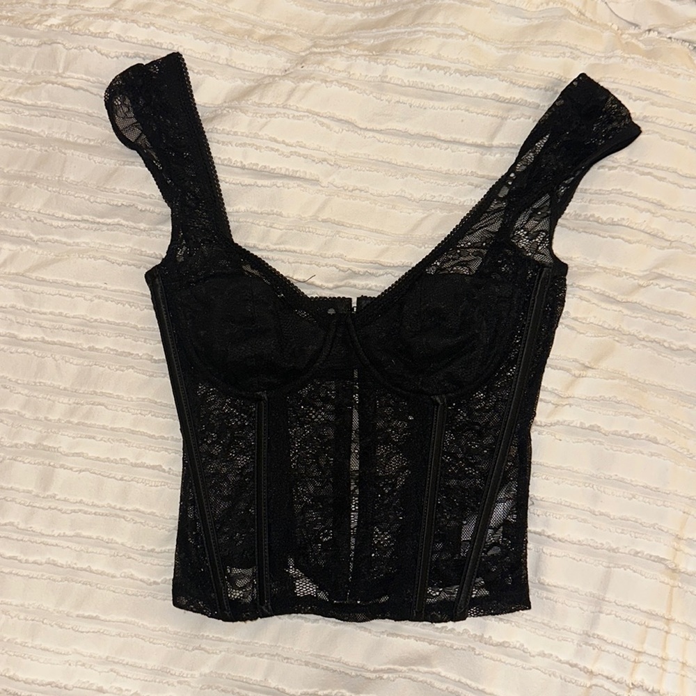 Edikted black lace corset top